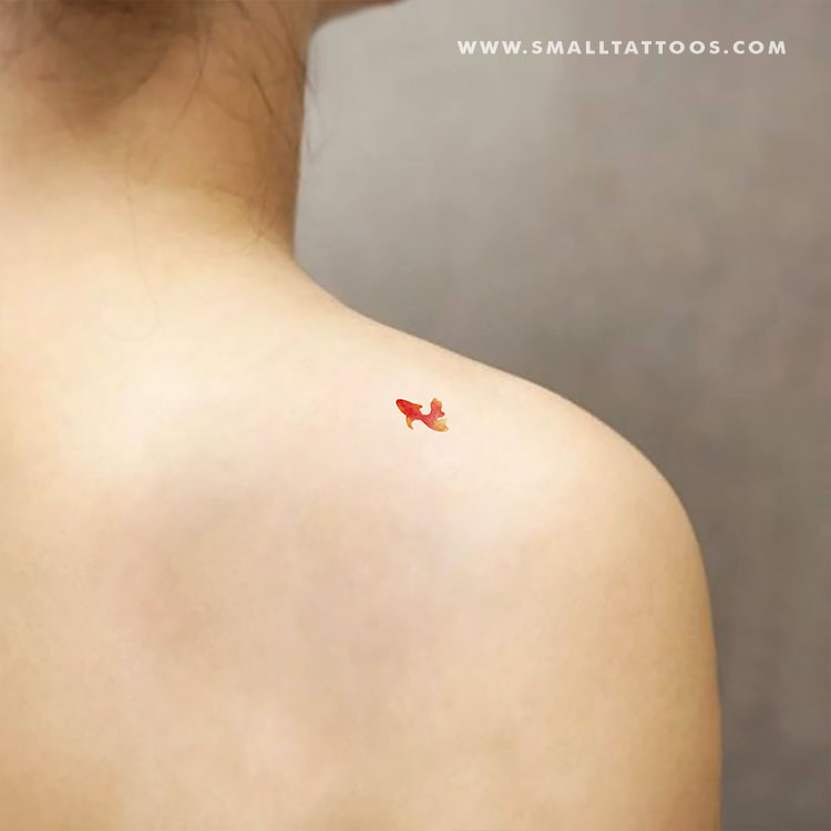 Goldfish Pair Temporary Tattoo Sticker - OhMyTat
